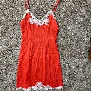 Vassarette orange and lace baby doll nightgown